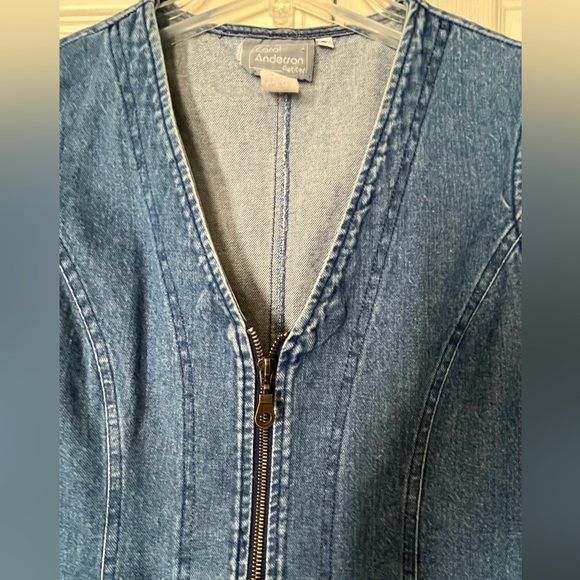 80s Mini Zip Up Denim Dress 4P - Picture 2 of 15